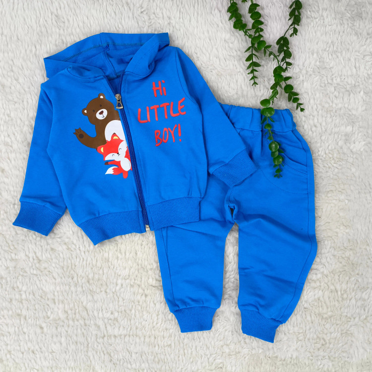 ست سویشرت و شلوار پسرانه و دخترانه طرح خرس و روباه | مناسب 1 تا 3 سال