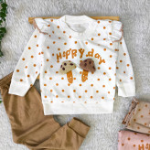 بلوز شلوار دخترانه طرح قارچ برجسته، جنس پنبه، مناسب 3 ماه تا 2 سال