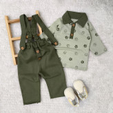 بلوز شلوار مجلسی پسرانه تریکو و کتان پنبه، سایز بدو تولد تا سه سال و نیم