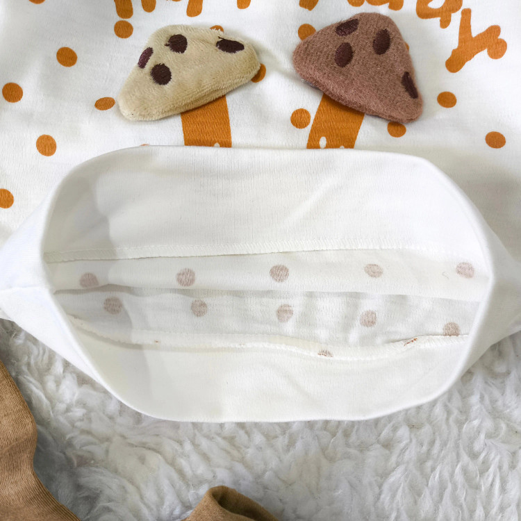 بلوز شلوار دخترانه طرح قارچ برجسته، جنس پنبه، مناسب 3 ماه تا 2 سال