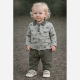 بلوز شلوار مجلسی پسرانه تریکو و کتان پنبه، سایز بدو تولد تا سه سال و نیم