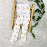 جوراب شلواری گلدار پنبهای چهار فصل نوزاد | سایز 0 تا 12 ماه | نرم و لطیف