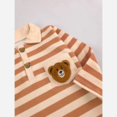 بلوز شلوار راه راه تدی دخترانه و پسرانه جنس پنبه و مخمل کبریتی سایز 6 ماه تا 3 سال