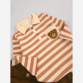 بلوز شلوار راه راه تدی دخترانه و پسرانه جنس پنبه و مخمل کبریتی سایز 6 ماه تا 3 سال