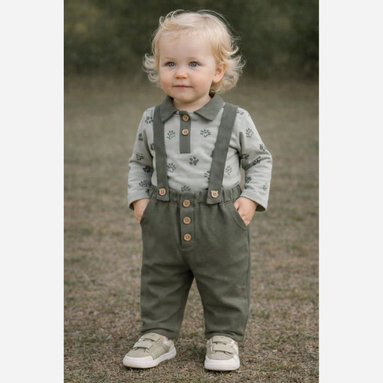 بلوز شلوار مجلسی پسرانه تریکو و کتان پنبه، سایز بدو تولد تا سه سال و نیم