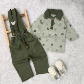 بلوز شلوار مجلسی پسرانه تریکو و کتان پنبه، سایز بدو تولد تا سه سال و نیم