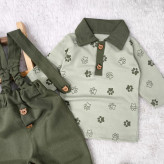 بلوز شلوار مجلسی پسرانه تریکو و کتان پنبه، سایز بدو تولد تا سه سال و نیم