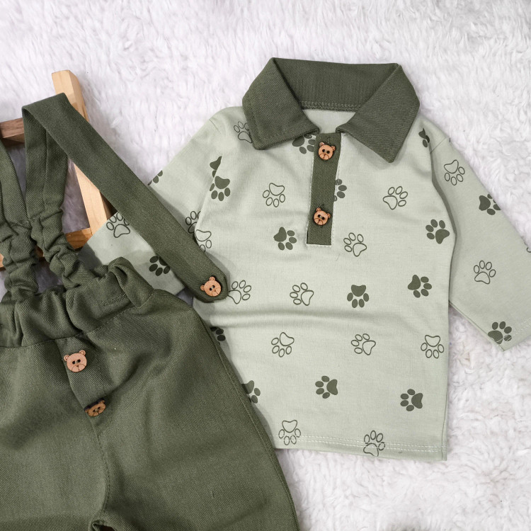 بلوز شلوار مجلسی پسرانه تریکو و کتان پنبه، سایز بدو تولد تا سه سال و نیم