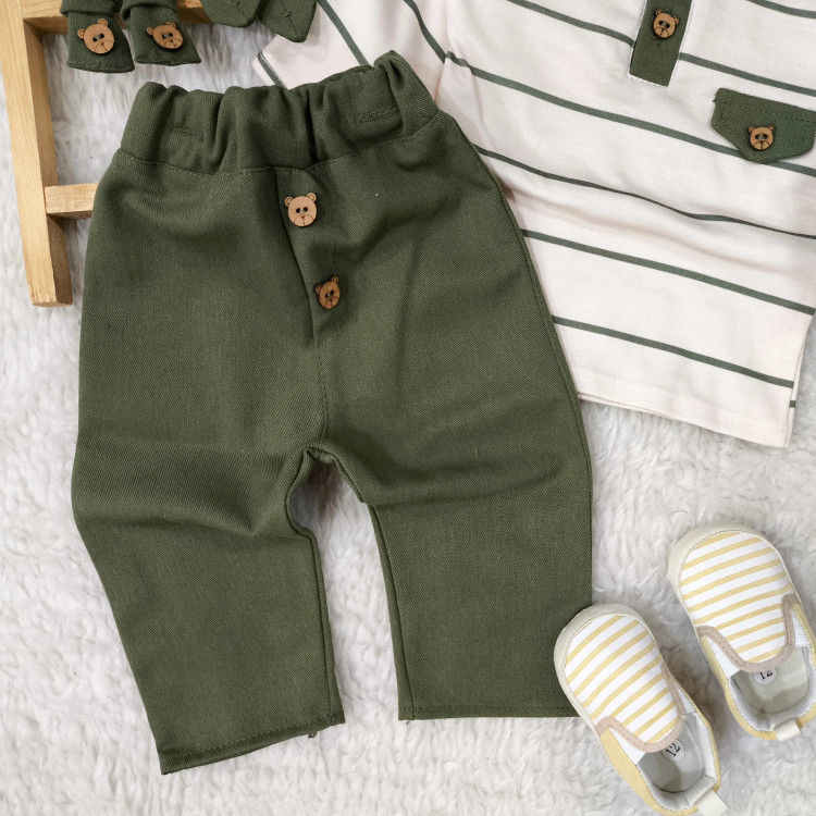 بلوز شلوار مجلسی پسرانه تریکو و کتان پنبه، سایز بدو تولد تا سه سال و نیم