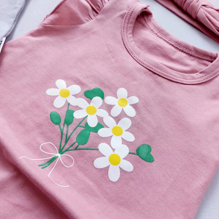 رامپر و هدبند نوزاد دخترانه پنبه ای طرح شکوفه، سایز 0 تا 8 ماه، چهار رنگ