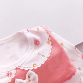 بلوز شلوار نوزادی دخترانه گلبهی پنبه لطیف سایز بندی 5 سایز