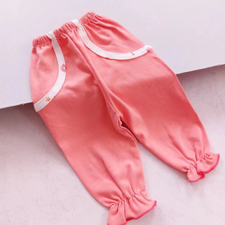 بلوز شلوار نوزادی دخترانه گلبهی پنبه لطیف سایز بندی 5 سایز