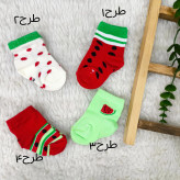 جوراب نیم ساق یلدایی نوزاد پنبهای نرم و لطیف سایز 6 تا 12 ماه