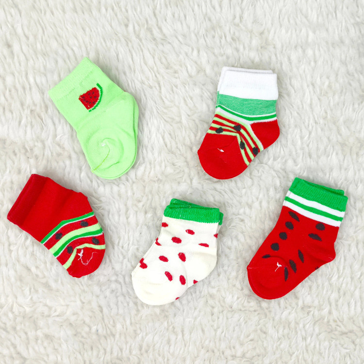 جوراب نیم ساق یلدایی نوزاد پنبهای نرم و لطیف سایز 6 تا 12 ماه