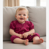 رامپر نوزادی دخترانه طرحدار پنبه سوپر - 6 رنگ - سایز 2 و 3