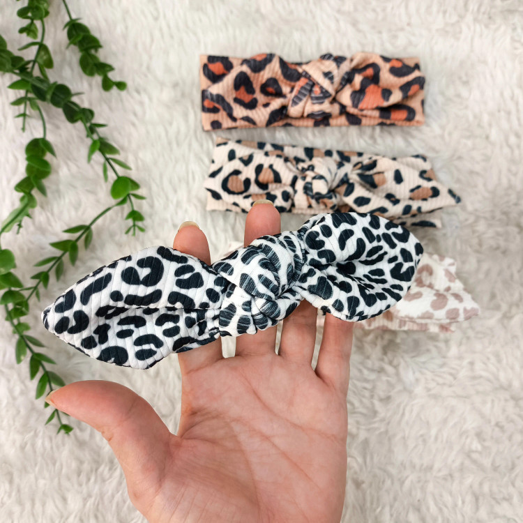 هدبند پلنگی نوزاد و کودک | جنس کبریتی کشسان | مناسب 3 ماه تا 3 سال