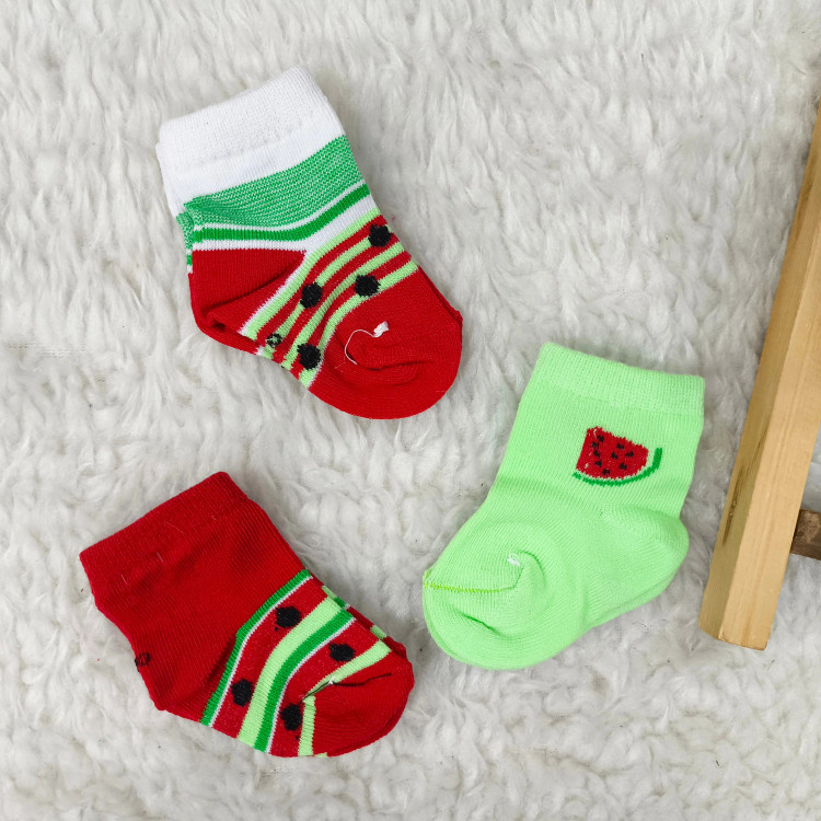 جوراب نیم ساق یلدایی نوزاد پنبهای نرم و لطیف سایز 6 تا 12 ماه