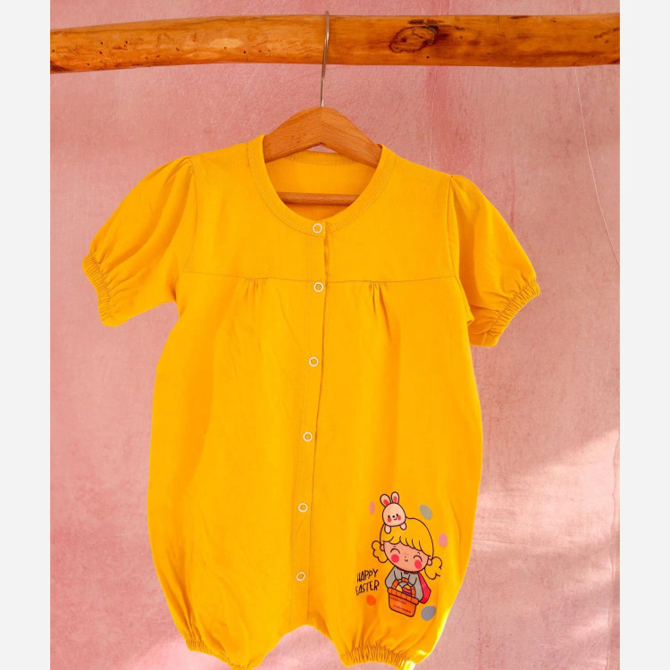 رامپر نوزادی دخترانه طرحدار پنبه سوپر - 6 رنگ - سایز 2 و 3