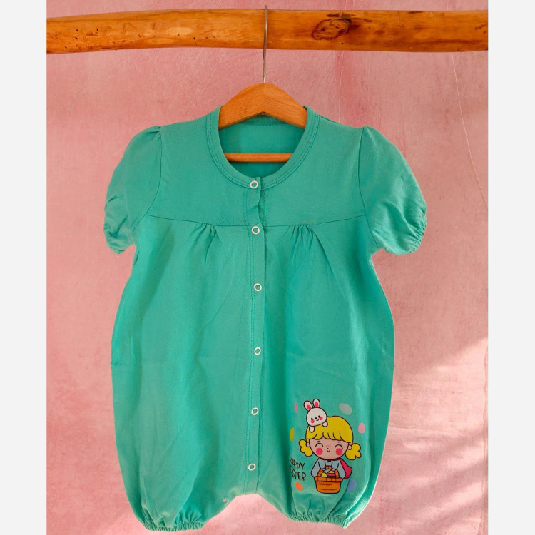 رامپر نوزادی دخترانه طرحدار پنبه سوپر - 6 رنگ - سایز 2 و 3