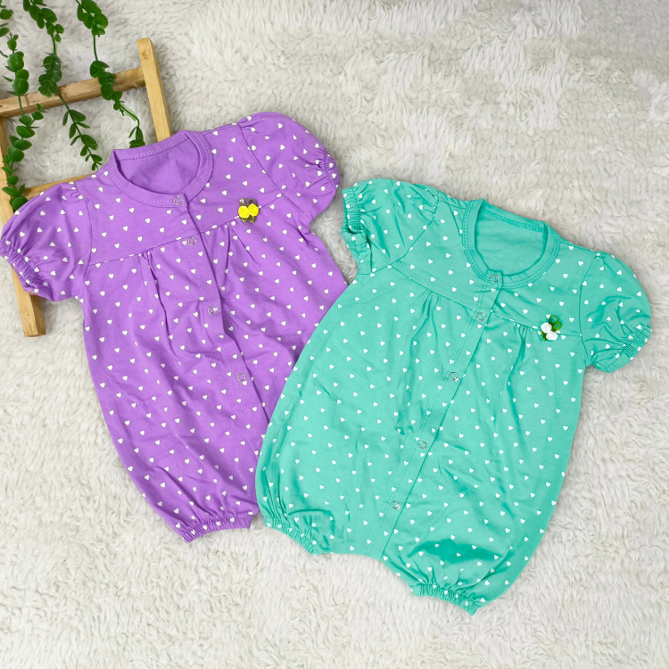 رامپر نوزادی دخترانه قلب قلبی سرهمی دخترانه