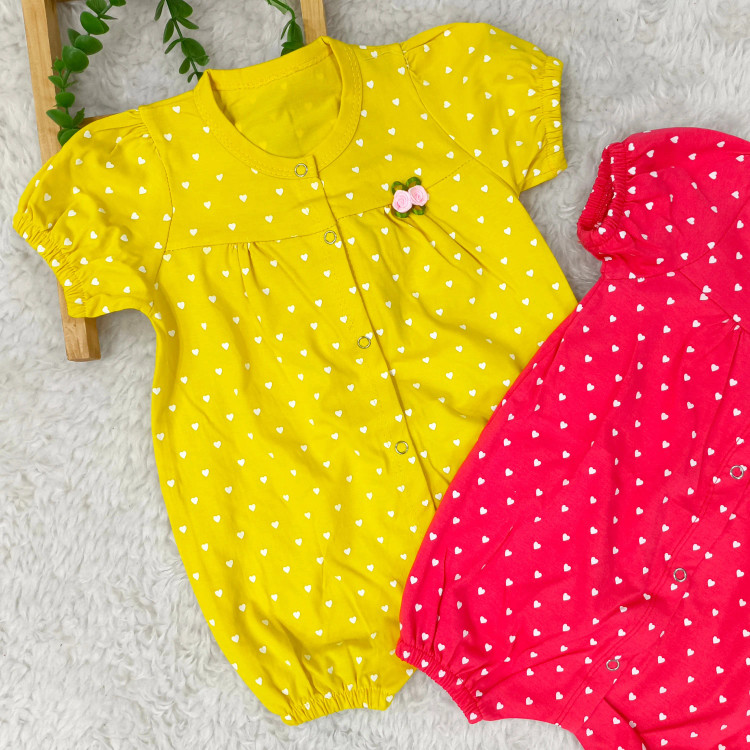 رامپر نوزادی دخترانه قلب قلبی سرهمی دخترانه