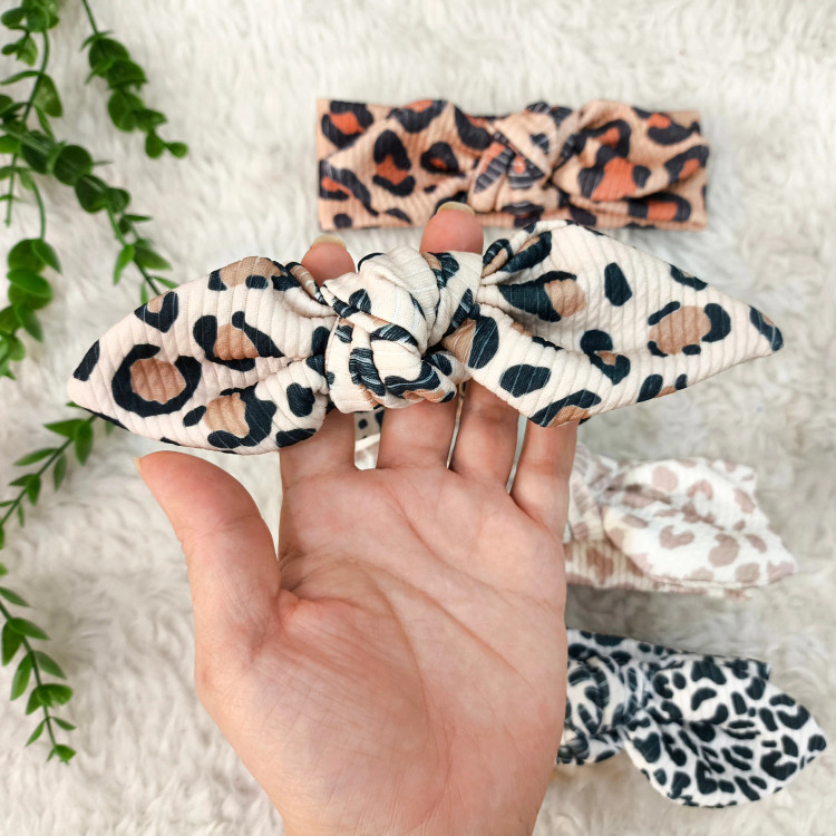 هدبند پلنگی نوزاد و کودک | جنس کبریتی کشسان | مناسب 3 ماه تا 3 سال