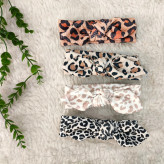 هدبند پلنگی نوزاد و کودک | جنس کبریتی کشسان | مناسب 3 ماه تا 3 سال