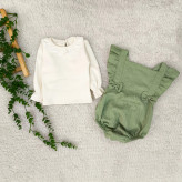 ست دو تیکه بادی و بلوز مجلسی دخترانه نخی کبریتی ضخیم پاییزه 3 تا 18 ماه