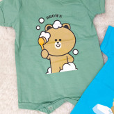 رامپر آستین کوتاه نوزادی سرهمی دخترانه رامپر پسرانه