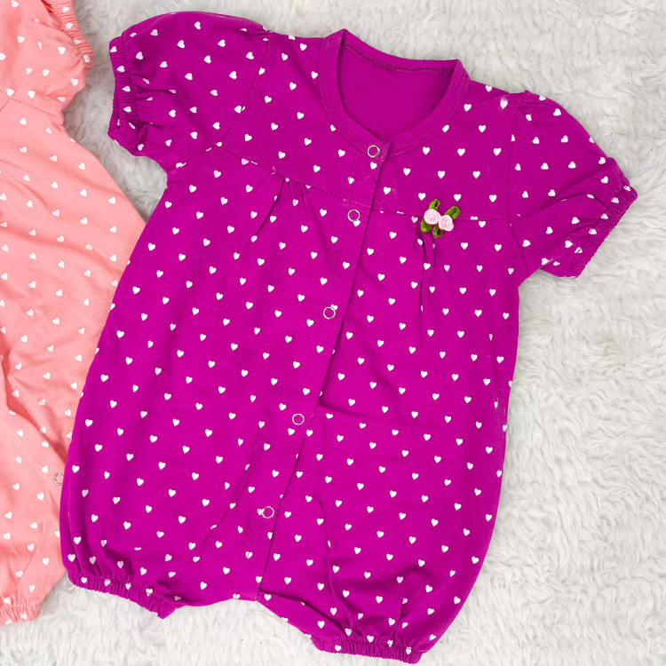 رامپر نوزادی دخترانه قلب قلبی سرهمی دخترانه