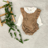 ست دو تیکه بادی و بلوز مجلسی دخترانه نخی کبریتی ضخیم پاییزه 3 تا 18 ماه