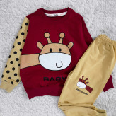 بلوز شلوار پسرانه زرافه خالدار پنبه دورس نرم و لطیف سایز 45 و 50