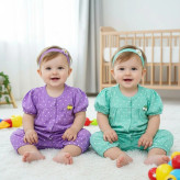 رامپر نوزادی دخترانه قلب قلبی سرهمی دخترانه