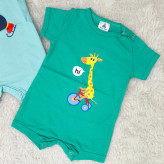 رامپر آستین کوتاه نوزادی سرهمی دخترانه رامپر پسرانه