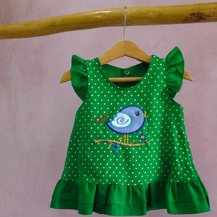 سارافون دخترانه گنجشک کتان نخ خنک چهار رنگ سایزبندی 1 تا 3 سال