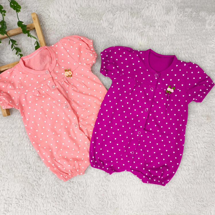 رامپر نوزادی دخترانه قلب قلبی سرهمی دخترانه