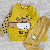 بلوز شلوار پسرانه زرافه خالدار پنبه دورس نرم و لطیف سایز 45 و 50