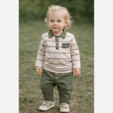 بلوز شلوار مجلسی پسرانه تریکو و کتان پنبه | بدو تولد تا سه سال و نیم