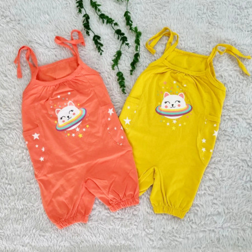 رامپر نوزاد دخترانه پنبه سوپر دو جیب شش رنگ سایز بندی کامل