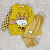 بلوز شلوار پسرانه زرافه خالدار پنبه دورس نرم و لطیف سایز 45 و 50