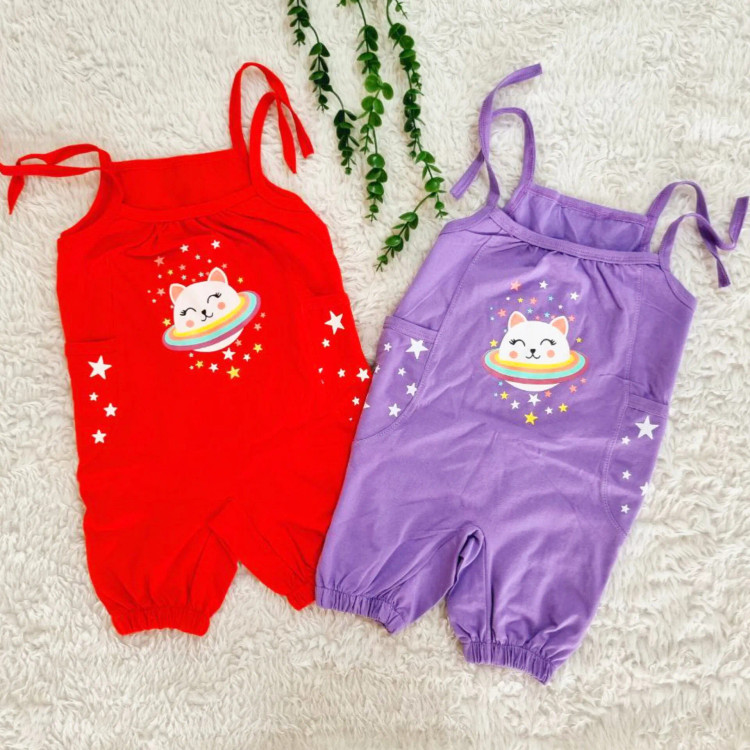 رامپر نوزاد دخترانه پنبه سوپر دو جیب شش رنگ سایز بندی کامل