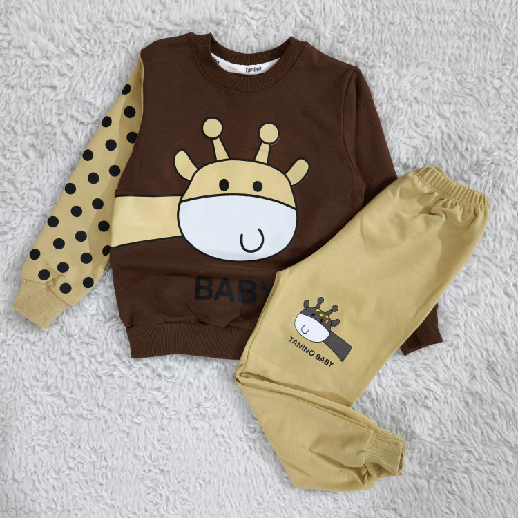 بلوز شلوار پسرانه زرافه خالدار پنبه دورس نرم و لطیف سایز 45 و 50