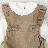 ست دو تیکه بادی و بلوز مجلسی دخترانه نخی کبریتی ضخیم پاییزه 3 تا 18 ماه