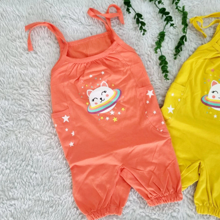 رامپر نوزاد دخترانه پنبه سوپر دو جیب شش رنگ سایز بندی کامل