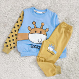 بلوز شلوار پسرانه زرافه خالدار پنبه دورس نرم و لطیف سایز 45 و 50