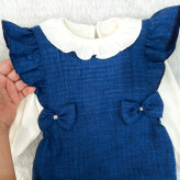 ست دو تیکه بادی و بلوز مجلسی دخترانه نخی کبریتی ضخیم پاییزه 3 تا 18 ماه