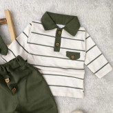 بلوز شلوار مجلسی پسرانه تریکو و کتان پنبه | بدو تولد تا سه سال و نیم