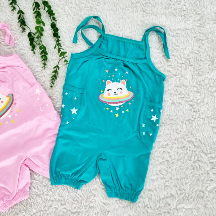 رامپر نوزاد دخترانه پنبه سوپر دو جیب شش رنگ سایز بندی کامل