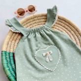 رامپر مجلسی نوزادی دخترانه نخ پنبه سرهمی دخترانه