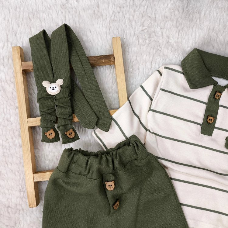 بلوز شلوار مجلسی پسرانه تریکو و کتان پنبه | بدو تولد تا سه سال و نیم